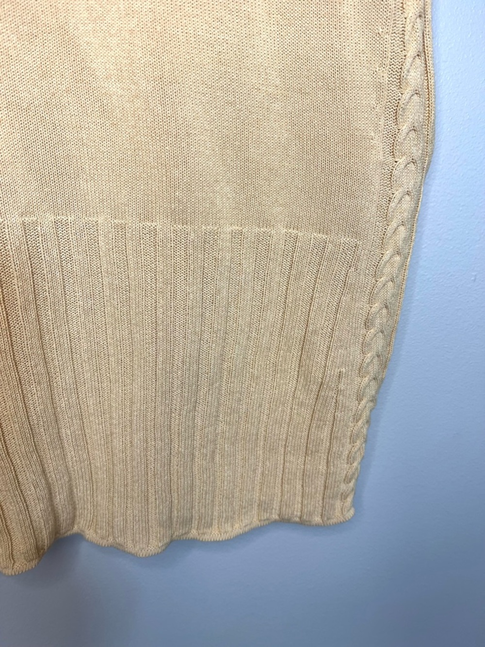 Escada Butter Yellow Cable-Trim Knit Sleeveless Tank Top Womens 40 Medium (8-10) - Picture 3 of 10